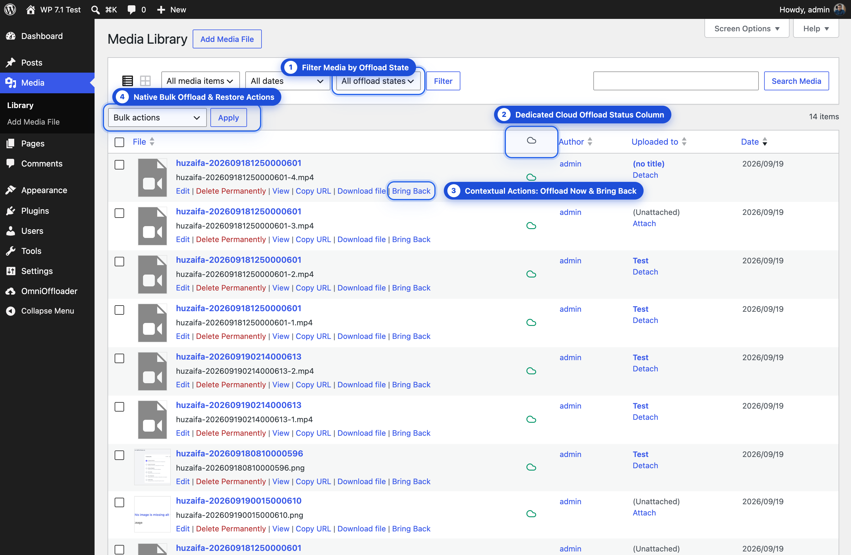 OmniOffloader WordPress Media Library Integration
